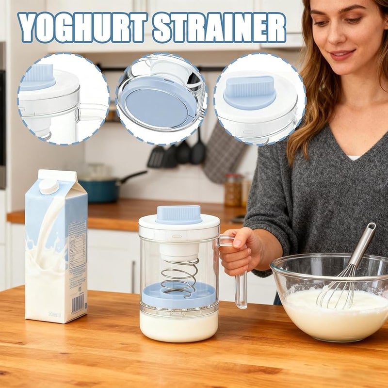 Blue Probiotic Yogurt Strainer High Pressure Filtration for Creamy Thick Yogurt Easy Drain Compact Lightweight - Image 2